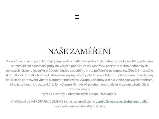 jsme progresivní česká firma zaměřená na zemědělství a výrobu elektřiny.