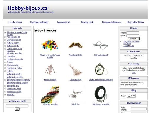velkoobchod a maloobchod s bižuterními komponenty