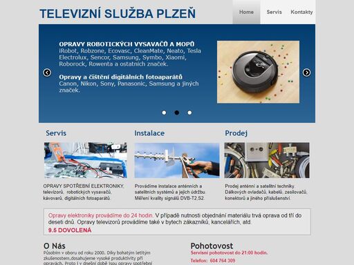opravy a servis elektroniky v plzeňském kraji - televizorů, hifi, robotických vysavačů, digitálních fotoaparátů, kávovarů, dvd atd.