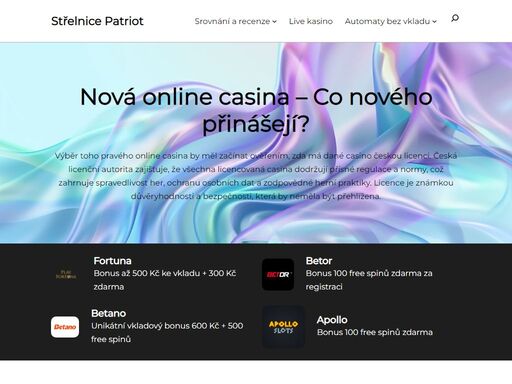 objevte svět českých online kasin s jiří mikeska a střelnicí patriot. procházejte podrobnými recenzemi kasin, získávejte cenné tipy pro začátečníky a zlepšujte své dovednosti s každotýdenními bezplatnými otočeními. střelnice patriot je vaše kompletní průvodce k úspěchu v online hazardu.