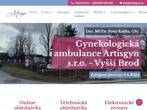 nová gynekologická ambulance ve vyššim brodě.