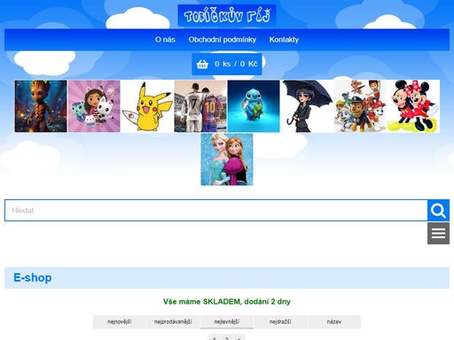 e-shop s dětským licenčním oblečením s pohádkovou tématikou. nabízíme dětské oděvy na motivy pohádek disney,  frozen,  mimoňové,  monster hight a mnoho dalších.