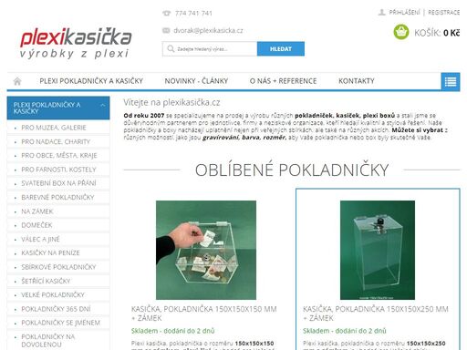 vyrábíme stylové pokladničky a boxy z odolného plexiskla. najdete u nás kasičky pro instituce, veřejné sbírky i domácnosti. gravírujeme motivy na přání.