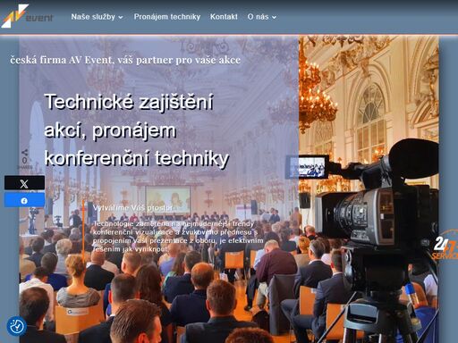 audiovizuální produkce s ozvučením, videoprojekcí, osvětlení, tlumočení, live stream konference, video přenosy, foto služby, pronájem prezentační techniky