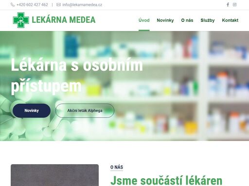 lékárna medea patří do přední sítě lékaren alphega. je známá svým osobním i odborným přístupem.