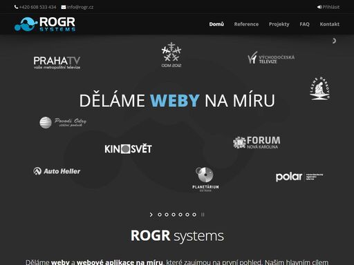 tvoříme veškeré webové prezentace od webových vizitek, přes osobní stránky, firemní weby, až po kompletní webové aplikace. ke všem projektům přistupujeme vždy individuálně a vytváříme tak řešení šitá přesně na míru.