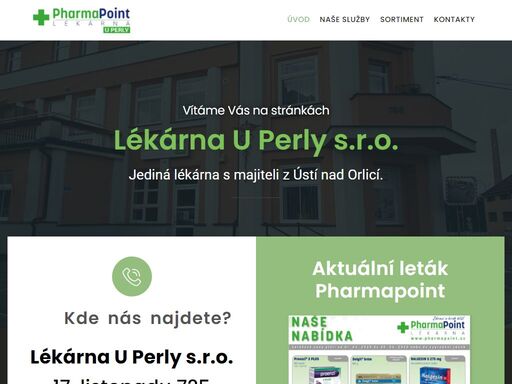 lékárna, u perly, léky ústí nad orlicí, zdravotnické zařízení lékárna v ústí nad orlicí. zajišťujeme výdej léků na předpis i volně prodejných. prodáváme potravinové doplňky, vitamíny, minerály a péči o tělo,
