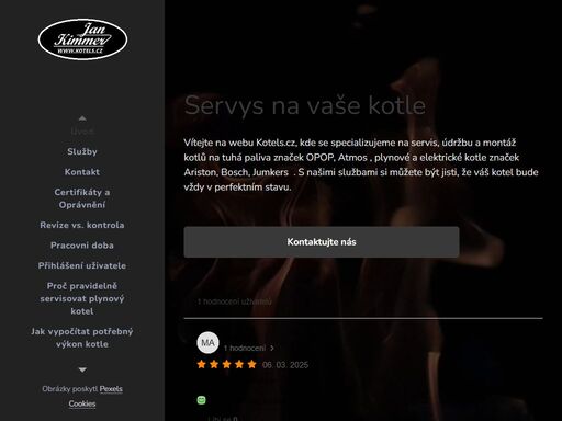 vítejte na webu kotels.cz, kde se specializujeme na servis, údržbu a montáž kotlů na tuhá paliva značek opop, atmos , plynové a elektrické kotle značek ariston, bosch, jumkers . s našimi službami si můžete být jisti, že váš kotel bude vždy v perfektním stavu.