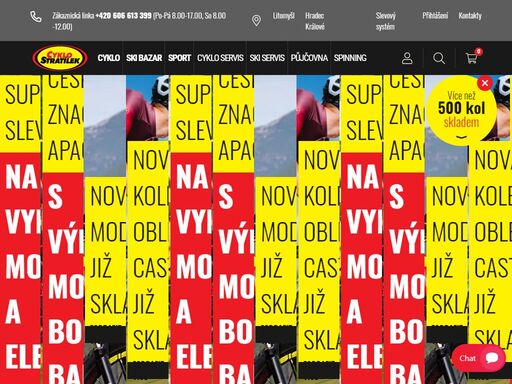 jsme největší prodejna cyklistiky a sportu v čr. prodáváme jízdní kola a sportovní potřeby. v eshopu nabízíme i sportovní oblečení a sportovní obuv.