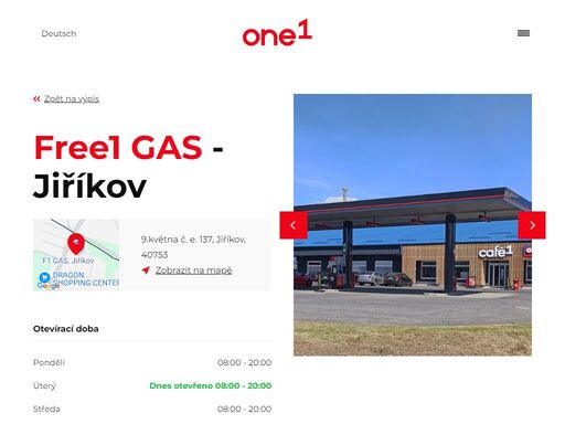síť 33 čerpacích stanic one1 na česko-německých hranicích v západních a severních čechách.