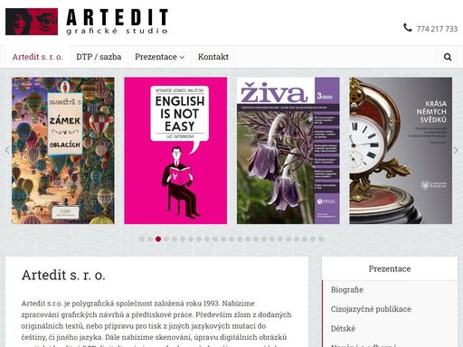 artedit s.r.o. je polygrafická společnost založená roku 1993. nabízíme zpracování grafických návrhů a předtiskové práce. především zlom z dodaných