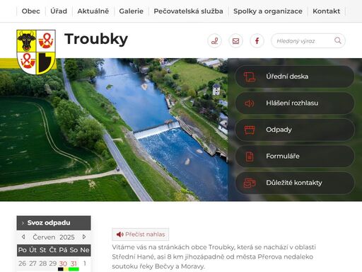 oficiální stránky obce troubky
