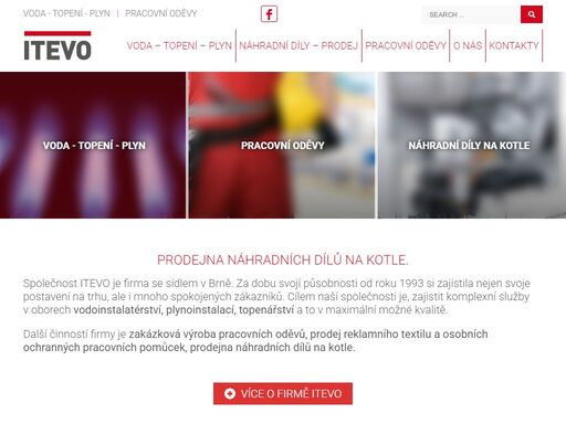 společnost itevo je firma se sídlem v brně. prodejna náhradních dílů na kotle. prodej reklamního textilu. zakázková výroba pracovních oděvů