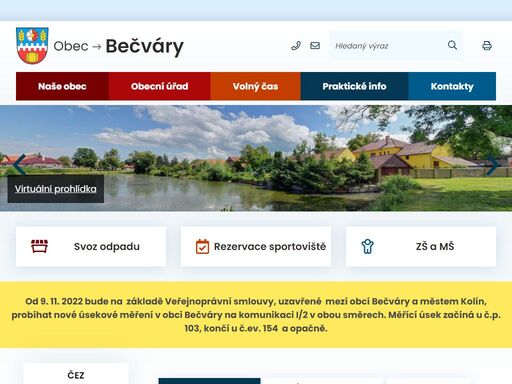 oficiální stránky obce bečváry