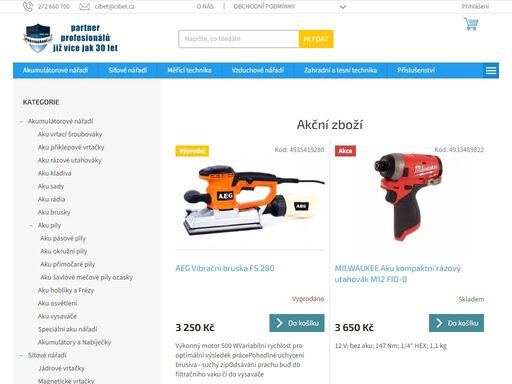 vítejte v našem obchodě profinářadí.cz.. již více jak 30 let jsme velkoobchodní distributor značek makita, bosch, milwaukee, fein, flex, dewalt, hikoki, metabo, diager, knipex, a mnoha dalších. máme kamennou vzorkovou prodejnu v jesenici u prahy, naši odborní poradci a velkoobchodní zástupci procházejí pravidelnými…