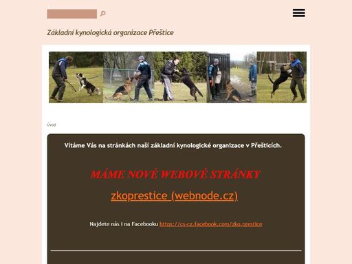 na těchto stránkách najdete základní informace o dění v kynologickém klubu přeštice. zabýváme se výcvikem poslušnosti, pachových prací, obran. každoročně skládáme rozmanité zkoušky z výkonu.
