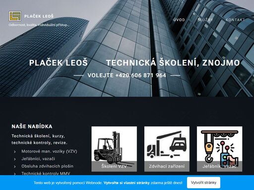 školení řidičů vzv, jeřábník-vazač, technické prohlídky, revize zz