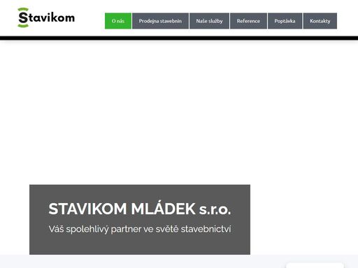 poznejte stavební firmu stavikom mládek s.r.o. - váš partner pro kvalitní stavební služby a stavebniny. profesionální tým a dlouholetá praxe.