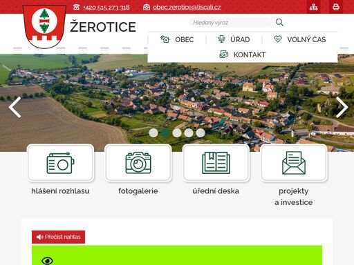 oficiální stránky obce žerotice