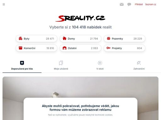 největší nabídka nemovitostí v čr: 100 962 realit. nabízíme byty, domy, novostavby, nebytové prostory, pozemky a další reality k prodeji i pronájmu.