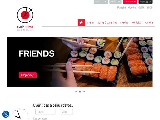 sushi ze sushi time si zamiluje každý z vás. v naší nabídce naleznete pouze čerstvé sushi z kvalitních surovin. sushi rozvážíme po celé praze.