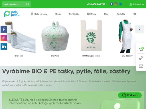 objevte svět biologicky odbouratelných a polyethylenových produktů s polypakem. nabízíme hotová a individuální řešení pro vaši společnost s velkým důrazem na kvalitu a servis.