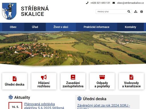 oficiální stránky obce stříbrná skalice