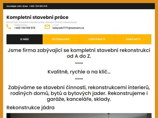 stavební činnost, rekonstrukce interierů, rodiných domů, bytů a bytových jader. rekonstrujeme i garáže, kanceláře, sklady. dečín. česká lípa. česká kamenice