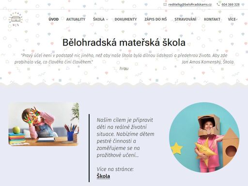 naším cílem je připravit děti na reálné životní situace. nabízíme dětem pestré činnosti a zaměřujeme se na prožitkové učení...více na stránce:škola