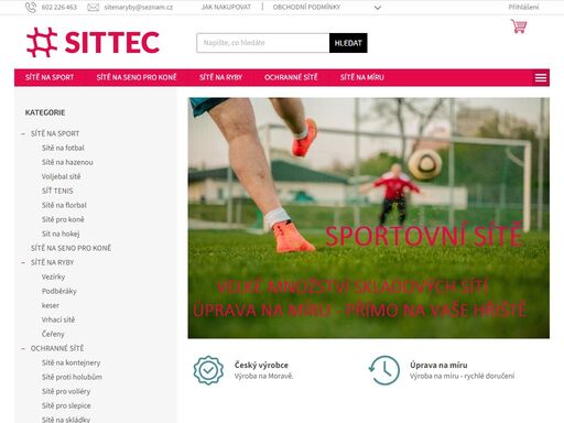 vítejte v našem obchodě. o nás - sítě sittec 

jsme česká rodinná firma zabývající se výrobou lan, provazů a sítí.
 

máme přes 50 let zkušeností s výrobou sítí.