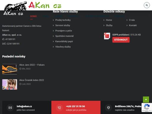 jako certifikovaný partner společnosti canon s tradicí od roku 1991 vám budeme tím nejlepším partnerem, který vám může nabídnout jak kompletní sortiment značky canon, tak i profesionální servisní služby. můžete se na nás spolehnout i v případě návrhu kompletního tiskového řešení a dalších nadstandardních služeb.