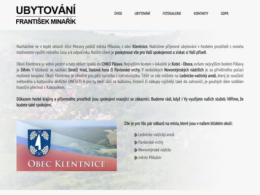 františek minařík - ubytování