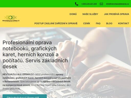 oprava notebooků všech značek – bořanovice a okolí. základní desky, grafické karty, konzole, výměna dílů a čištění