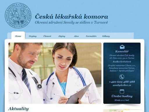 aktuální informace, orgány os, seznam členů, zápisy z jednání, informace o vzdělávacích akcích a další.