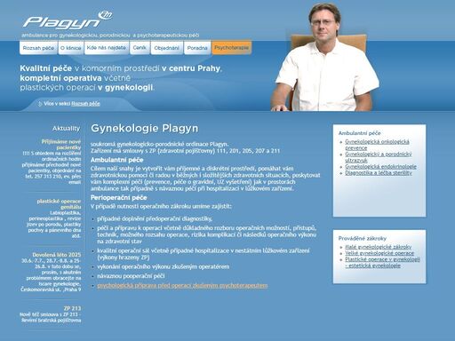 nestátní zdravotnické zařízení - gynekologicko-porodnická ambulance specializující se kromě běžné péče na kompletní operativu v oboru.