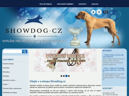 showdog.cz - doplňky pro výstavní psy a majitele. výstavní klipsy, vodítka a obojky, odznaky, klíčenky, autonálepky... 