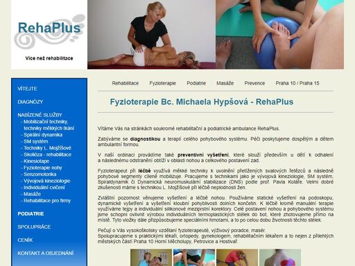 řešení problémů pohybového aparátu - rehabilitace, fyzioterapie, podiatrie, masáže, techniky prof. koláře a l. mojžíšové | praha 10