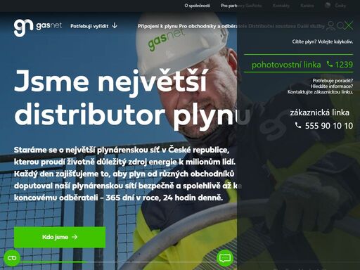 společnost gasnet je provozovatelem největší plynárenské distribuční soustavy v české republice. zajišťuje spolehlivé a bezpečné dodávky zemního plynu pro více než 2,3 miliónu zákazníků. 