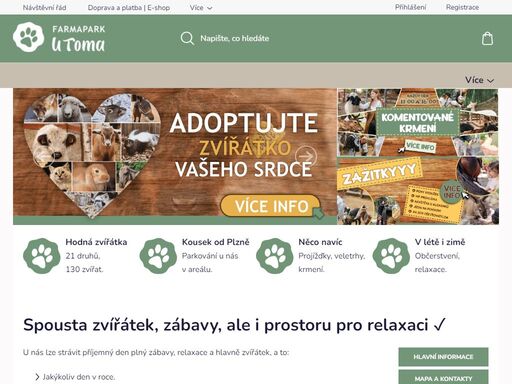 spousta zvířátek, zábavy,  ale i prostoru pro relaxaci ?. hlavní informace
mapa a kontakty

u nás lze strávit příjemný den plný zábavy, relaxace a hlavně zvířátek, a to:

jakýkoliv den v roce.
za každého počasí.
v létě i v zimě.

farmapark byl založen v roce 2021 pouhé 4 km od plzně v areálu krmiva u toma.…