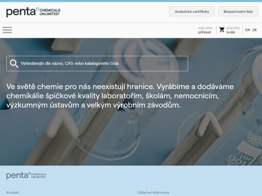 penta se zabývá výrobou a distribucí čistých, laboratorních, farmaceutických a speciálních chemikálií.