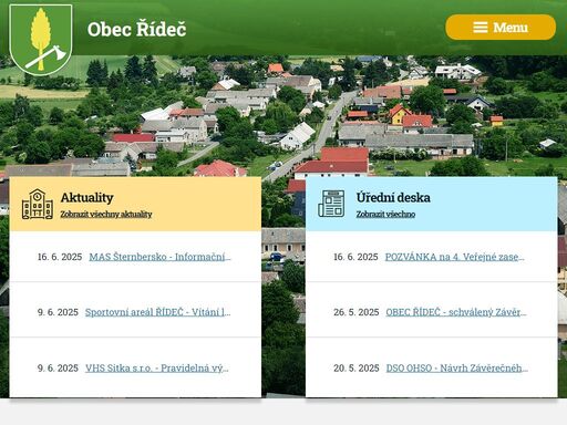 obec řídeč je ukryta v malebném údolíčku zlatého potoka. rozkládá se na terénním přechodu mezi rovinou hanou a pohořím nízký jeseník. nadmořská výška na návsi je 300 m.n.m. západně od obce je úrodná haná, na ostatních světových stranách obklopují ves