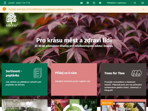 arboeko je jeden z největších podniků v české republice v oblasti pěstování, prodeje a distribuce okrasných dřevin.