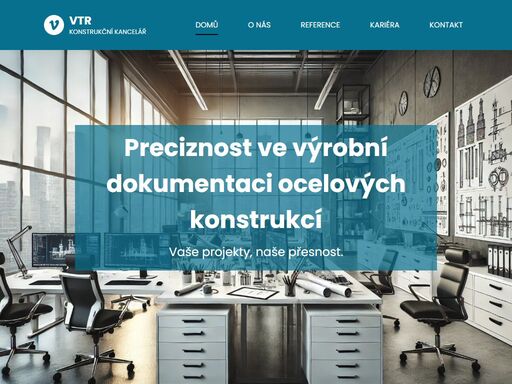 stránky konstrukční kanceláře společnosti vtr