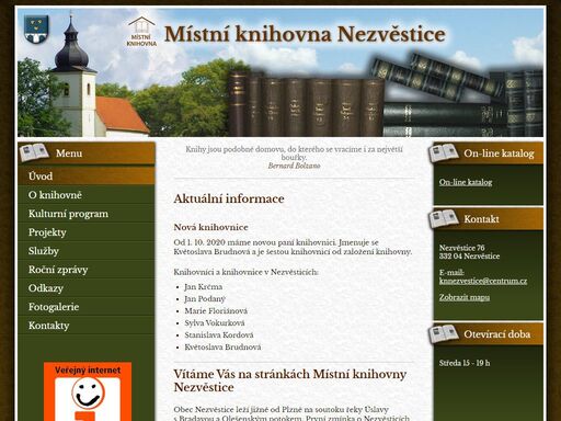 www.knihovnanezvestice.cz