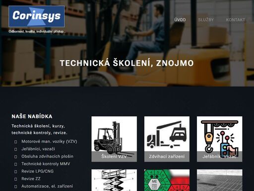 školení řidičů vzv, jeřábník, vazač, technické prohlídky, revize zz, kurz, corinsys, s.r.o., znojmo školení řidičů vzv, jeřábník-vazač, technické prohlídky, revize zz