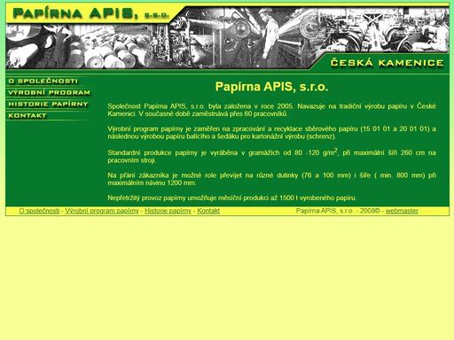 papírna apis, s.r.o., česká kamenice - výroba papíru