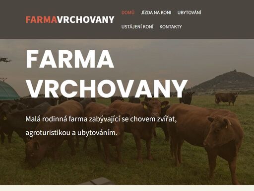 farma vrchovany - malá rodinná farma zabývající se chovem koní a skotu. možnost ubytování na farmě, vyjížďky na koních, ustájení koní, sportovní akce a agroslužby