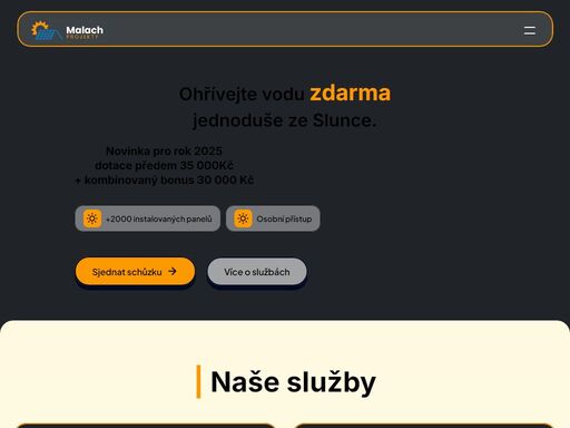 navrhujeme a instalujeme fotovoltaiku, ohřev vody a elektroinstalace na klíč. pomůžeme s dotacemi nzú light. spolehlivě, odborně a s osobním přístupem.