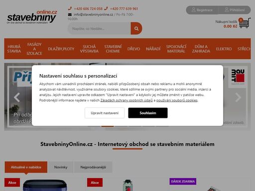 internetový obchod se stavebním materiálem, nářadím a doplňky ze sortimentu pro stavbu a dům. výhodný nákup pro firemní zákazníky, řemeslníky i hobby kutily.
