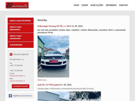 oprava všech typů automatických převodovek, oprava hydrodynamických měničů, testování a oprava hydraulických rozvaděčů, prodej náhradních dílů pro automatické převodovky, oprava převodovky brno, automatická převodovka brno